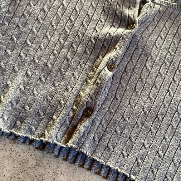 Jones cropped cable knit cardigan button up - Picture 2 of 3
